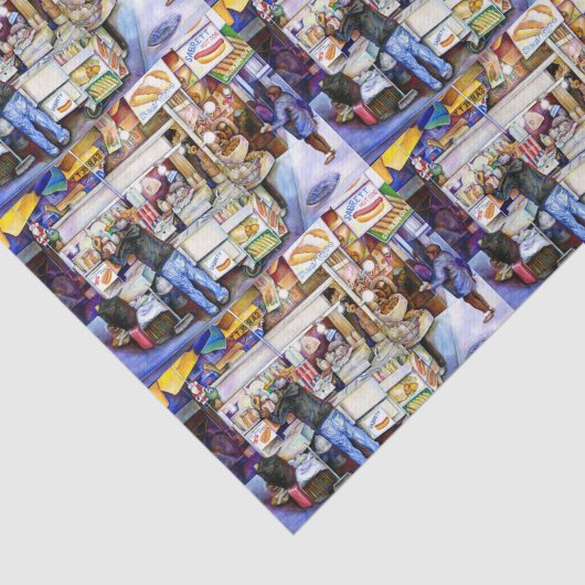 Hot Dog God, New York Tissuepapier (Detail)