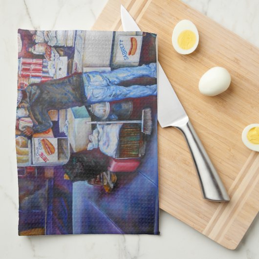 Hot Dog God Theedoek (Quarter Fold)