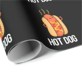 Hot Dog Grappige Snack Pun Donker BG Cadeaupapier (Rol Hoek)