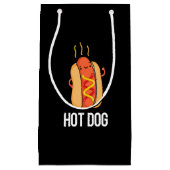Hot Dog Grappige Snack Pun Donker BG Klein Cadeauzakje (Voorkant)