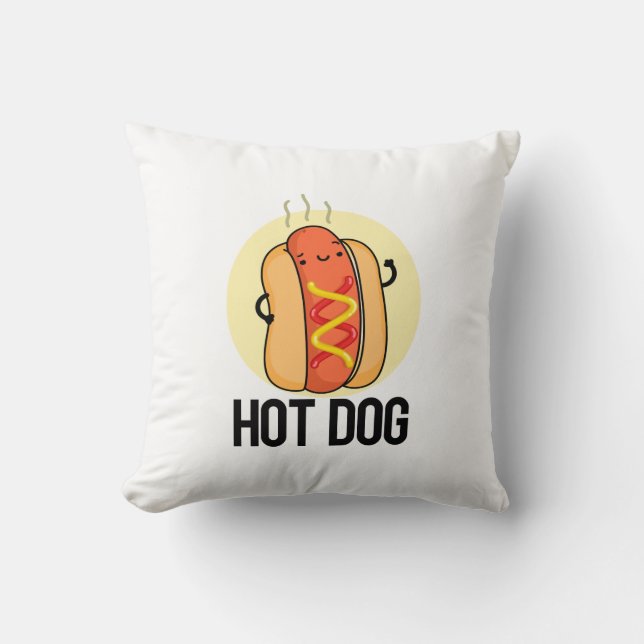 Hot Dog Grappige Snack Pun Kussen (Voorkant)