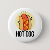 Hot Dog Grappige Snack Pun Ronde Button 5,7 Cm (Voorkant)