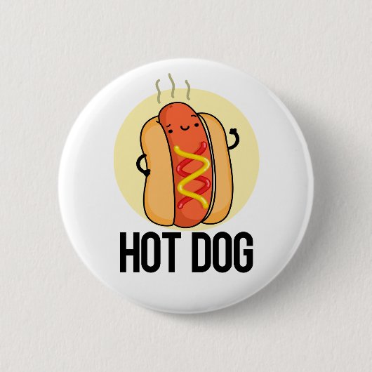 Hot Dog Grappige Snack Pun Ronde Button 5,7 Cm (Voorkant)