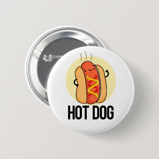 Hot Dog Grappige Snack Pun Ronde Button 5,7 Cm (Voorkant /achterkant)
