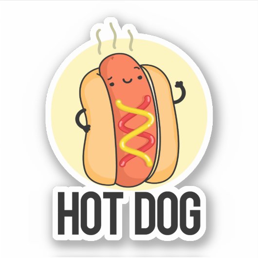 Hot Dog Grappige Snack Pun Sticker (Voorkant)