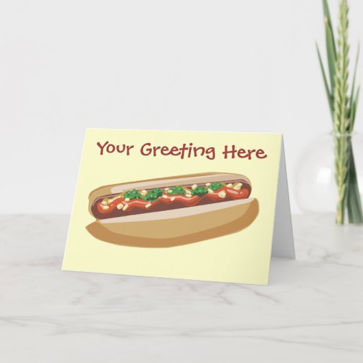Hot Dog Greeting Card Kaart (Voorkant)
