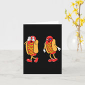 Hot Dog Griddy Dance Hotdog 4th of July Jongens Ki Kaart (Gele Bloem)