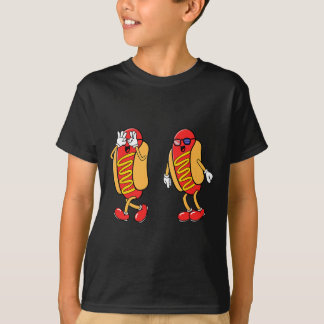 Hot Dog Griddy Dans Hotdog 4 juli jongens kinderen T-shirt