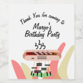 Hot Dog Grilling Birthday Party Cookout Wijn Etiket (Enkel label)