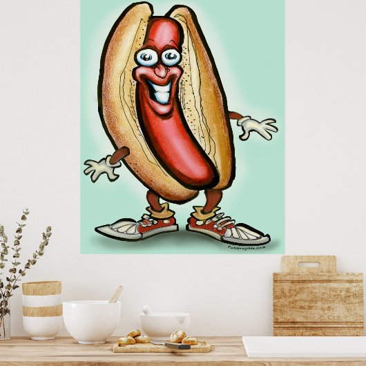 Hot Dog guy Poster (Keuken)