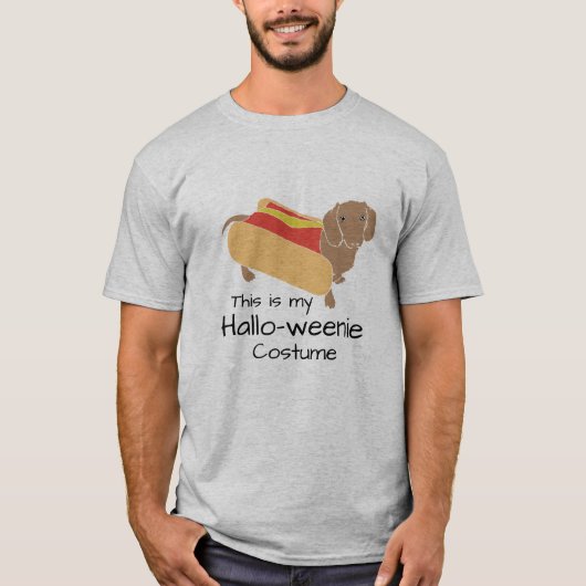 Hot Dog Hallo-Weenie Funny Weiner Dog T-shirt (Voorkant)