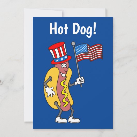 Hot Dog Het Is Een 4 Juli Feest Uitnodiging (Voorkant)