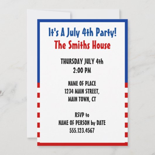 Hot Dog Het is een 4 juli-feestuitnodiging Kaart (Achterkant)