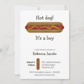Hot Dog! Het is een jongen Baby shower uitnodiging (Voorkant)