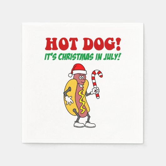 Hot Dog Het is Kerstmis in juli feest Servet (Voorkant)