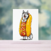 Hot Dog Husky - Grappig Eten Kostuum Acryl Bord (Neutraal)