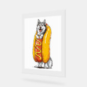 Hot Dog Husky - Grappig Eten Kostuum Acryl Bord (Hoek)