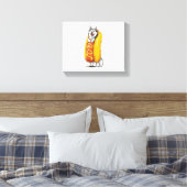 Hot Dog Husky - Grappig Eten Kostuum Canvas Afdruk (Insitu (Slaapkamer))