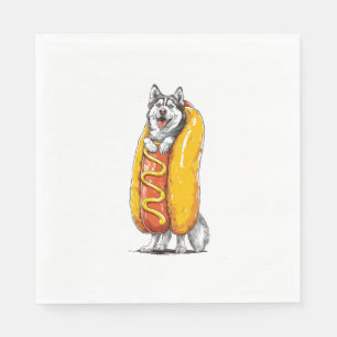 Hot Dog Husky - Grappig Eten Kostuum Servet