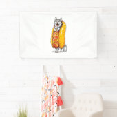 Hot Dog Husky - Grappig Eten Kostuum Spandoek (Insitu)