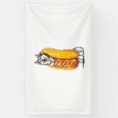 Hot Dog Husky - Grappig Eten Kostuum Spandoek (Verticaal)
