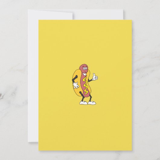 Hot Dog iemand reageert op de uitnodiging van BBQ (Achterkant)