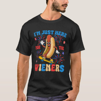 Hot Dog Ik ben hier alleen voor de Wieners Grappig T-shirt