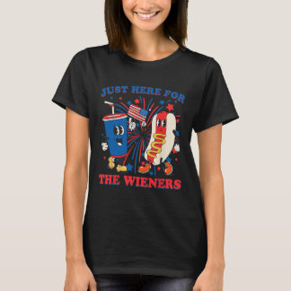 Hot Dog Ik Ben Hier Net Voor De Wieners 4 Juli  T-shirt