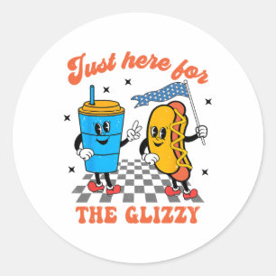 Hot Dog Ik ben hier voor de Glizzy Happy 4th van Ronde Sticker