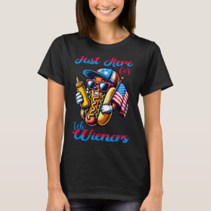 Hot Dog Ik ben hier voor de Wieners 4 juli T-shirt