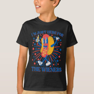 Hot Dog Ik ben hier voor de Wieners 4 juli T-shirt