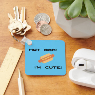 Hot Dog Ik ben Schattige Gepersonaliseerd met Naam Sleutelhanger