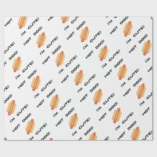 Hot Dog I'm Cute Cadeaupapier (Vlak)
