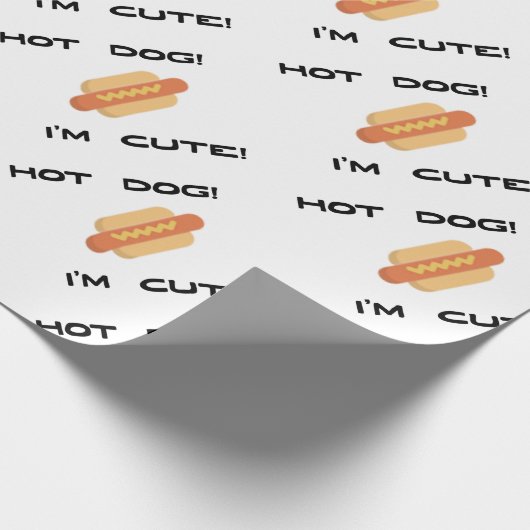 Hot Dog I'm Cute Cadeaupapier (Hoek)