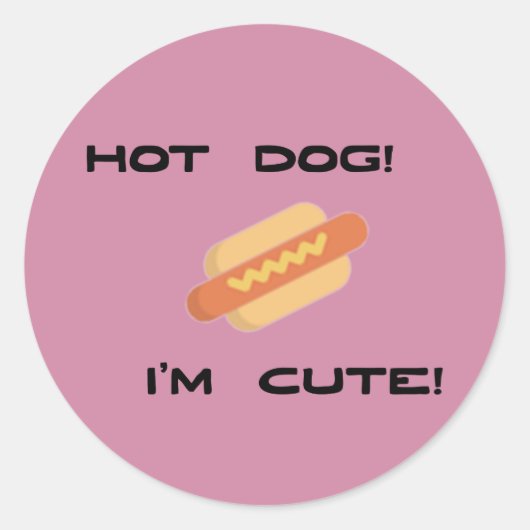 Hot Dog I'm Cute Ronde Sticker (Voorkant)