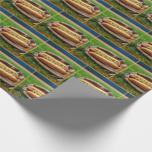 Hot Dog in honkbalhandschoen Cadeaupapier (Hoek)