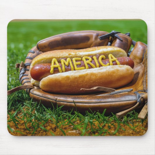 Hot Dog in honkbalhandschoen Muismat (Voorkant)