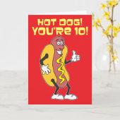 Hot Dog! Je bent 10! 10e verjaardag Kaart (Gele Bloem)