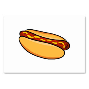 Hot-Dog Juicy Yummy Sause Warm Buns Art Kaart