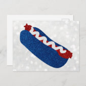 Hot Dog Juli 4e Glitter Briefkaart (Voorkant / Achterkant)