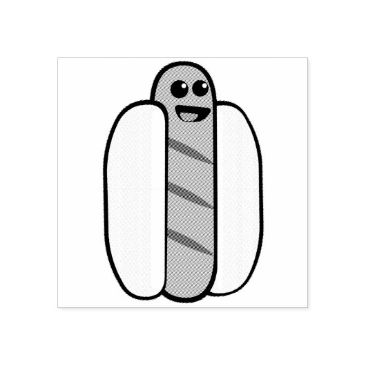 Hot Dog Karakter Rubberstempel (Afrduk)