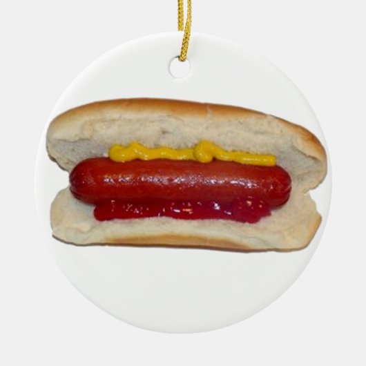 Hot Dog Keramisch Ornament (Voorkant)