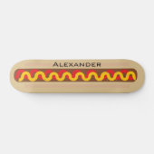 Hot Dog Kleurrijk Voedsel Gepersonaliseerde Naam Persoonlijk Skateboard (Horizontaal)