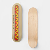 Hot Dog Kleurrijk Voedsel Gepersonaliseerde Naam Persoonlijk Skateboard (Voorkant)