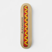 Hot Dog Kleurrijk Voedsel Gepersonaliseerde Naam Persoonlijk Skateboard (Voorkant)