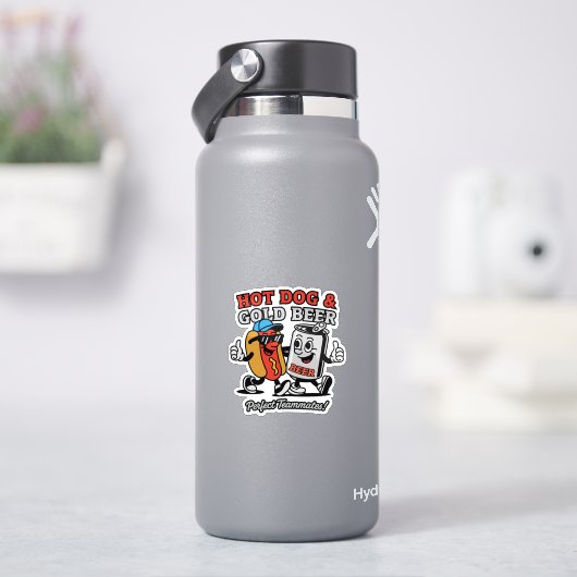 Hot Dog & koud bier Sticker (HydroFlask)