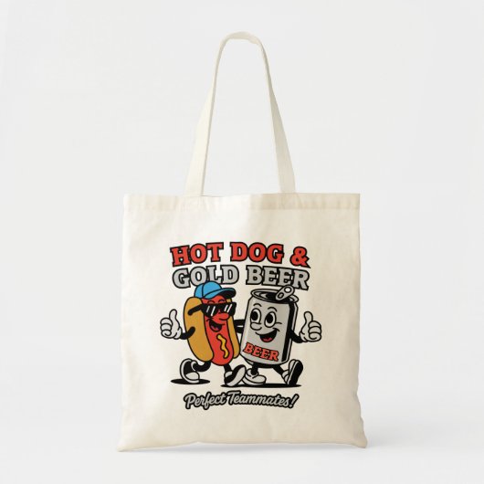 Hot Dog & koud bier Tote Bag (Voorkant)