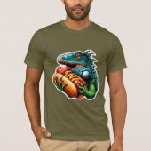 HOT DOG LOVING IGUANA T-SHIRT (Voorkant)