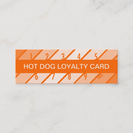 "hot dog loyalty"-kaart (retrograde) klantenkaartje (Voorkant)