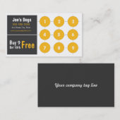 Hot Dog Loyalty Visitekaartje Punch Card (Voorkant / Achterkant)